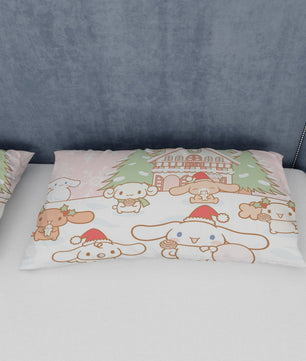 Cinnamoroll Bed Set - Snuggle Up with a Quilted Bedding Set Celebrate the Holidays with Cinnamoroll - Lusy Store LLC