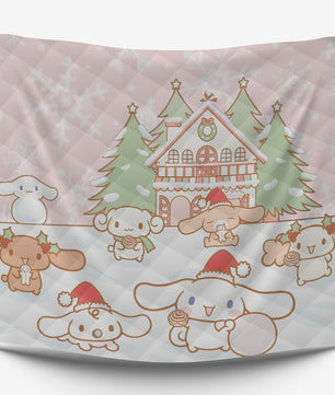 Cinnamoroll Bed Set - Snuggle Up with a Quilted Bedding Set Celebrate the Holidays with Cinnamoroll - Lusy Store LLC