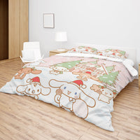 Cinnamoroll Bed Set - Snuggle Up with a Quilted Bedding Set Celebrate the Holidays with Cinnamoroll - Lusy Store LLC