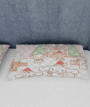Cinnamoroll Bed Set - Snuggle Up with a Quilted Bedding Set Celebrate the Holidays with Cinnamoroll - Lusy Store LLC