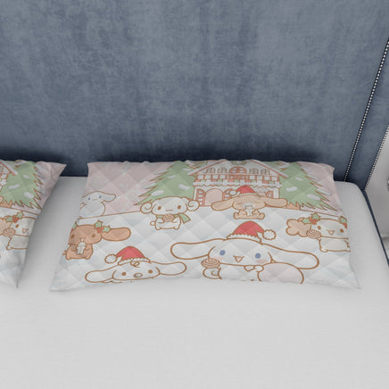 Cinnamoroll Bed Set - Snuggle Up with a Quilted Bedding Set Celebrate the Holidays with Cinnamoroll - Lusy Store LLC
