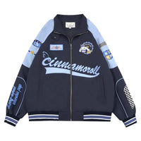 Cinnamoroll Bomber Jackets Y2K Casual Zipper Oversize Sanrio Women Blazers Student Coat and Pant Loose Jacket A