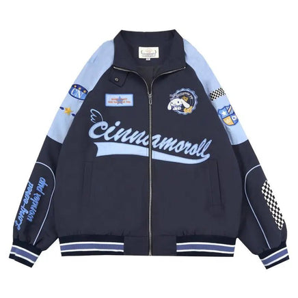 Cinnamoroll Bomber Jackets Y2K Casual Zipper Oversize Sanrio Women Blazers Student Coat and Pant Loose Jacket A