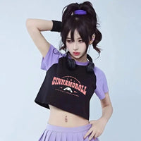 Cinnamoroll Bomber Jackets Y2K Casual Zipper Oversize Sanrio Women Blazers Student Coat and Pant Loose Short sleeve J