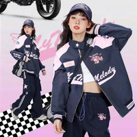 Cinnamoroll Bomber Jackets Y2K Casual Zipper Oversize Sanrio Women Blazers Student Coat and Pant Loose Jacket E