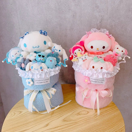 Cinnamoroll Bouquet Kuromi Sanrio Doll Kawaii Plushies Gift For Girlfriends Birthday Cute Plush Bouquet Gifts - Lusy Store LLC