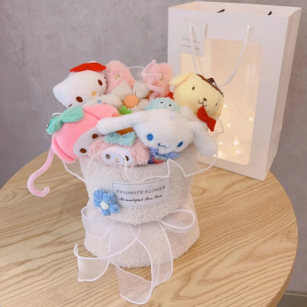 Cinnamoroll Bouquet Kuromi Sanrio Doll Kawaii Plushies Gift For Girlfriends Birthday Cute Plush Bouquet Gifts MistyRose