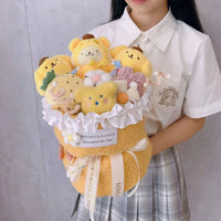 Cinnamoroll Bouquet Kuromi Sanrio Doll Kawaii Plushies Gift For Girlfriends Birthday Cute Plush Bouquet Gifts HotPink