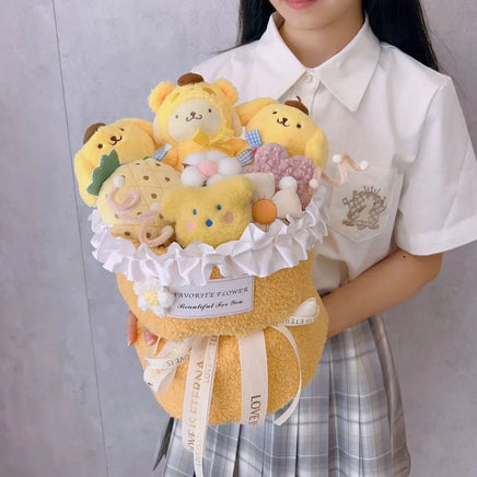 Cinnamoroll Bouquet Kuromi Sanrio Doll Kawaii Plushies Gift For Girlfriends Birthday Cute Plush Bouquet Gifts HotPink