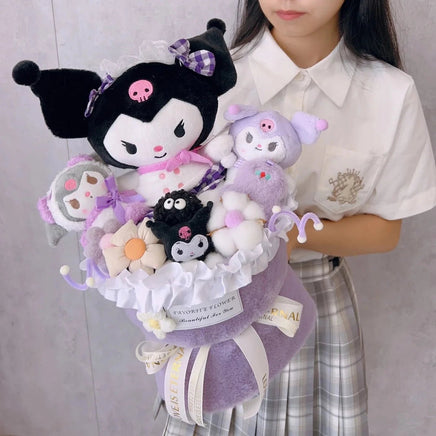Cinnamoroll Bouquet Kuromi Sanrio Doll Kawaii Plushies Gift For Girlfriends Birthday Cute Plush Bouquet Gifts Navy