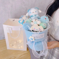 Cinnamoroll Bouquet Kuromi Sanrio Doll Kawaii Plushies Gift For Girlfriends Birthday Cute Plush Bouquet Gifts White