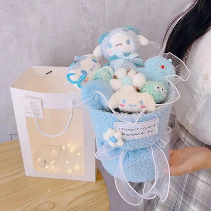 Cinnamoroll Bouquet Kuromi Sanrio Doll Kawaii Plushies Gift For Girlfriends Birthday Cute Plush Bouquet Gifts White
