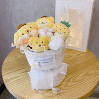 Cinnamoroll Bouquet Kuromi Sanrio Doll Kawaii Plushies Gift For Girlfriends Birthday Cute Plush Bouquet Gifts Maroon