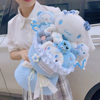 Cinnamoroll Bouquet Kuromi Sanrio Doll Kawaii Plushies Gift For Girlfriends Birthday Cute Plush Bouquet Gifts RosyBrown
