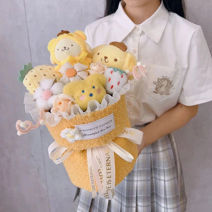 Cinnamoroll Bouquet Kuromi Sanrio Doll Kawaii Plushies Gift For Girlfriends Birthday Cute Plush Bouquet Gifts Orchid