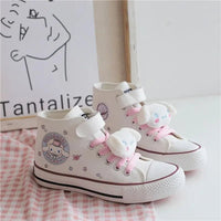 Cinnamoroll Canvas Shoes Kawaii Anime High-Top Plush Doll Magic Tape Tie Sneakers Girls Gifts - Lusy Store LLC