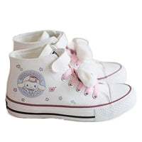 Cinnamoroll Canvas Shoes Kawaii Anime High-Top Plush Doll Magic Tape Tie Sneakers Girls Gifts - Lusy Store LLC