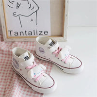 Cinnamoroll Canvas Shoes Kawaii Anime High-Top Plush Doll Magic Tape Tie Sneakers Girls Gifts - Lusy Store LLC