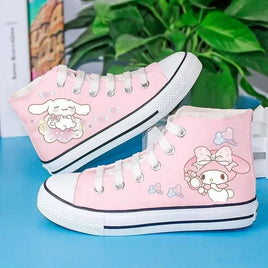 Cinnamoroll Canvas Shoes Kawaii Kuromi High-Top Graffiti Fashion Breathable Sneakers Gift - Lusy Store LLC