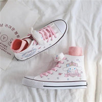 Cinnamoroll Canvas Shoes Kawaii Sanrio Cartoon Student High Top Casual Shoes Cute Girl Outdoor - Lusy Store LLC