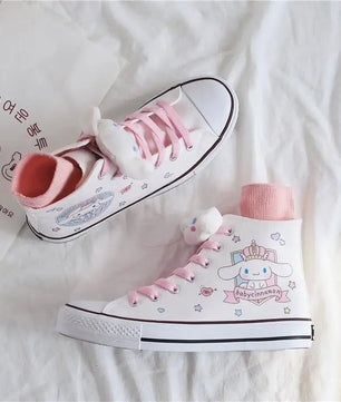 Cinnamoroll Canvas Shoes Kawaii Sanrio Cartoon Student High Top Casual Shoes Cute Girl Outdoor - Lusy Store LLC