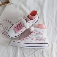 Cinnamoroll Canvas Shoes Kawaii Sanrio Cartoon Student High Top Casual Shoes Cute Girl Outdoor - Lusy Store LLC