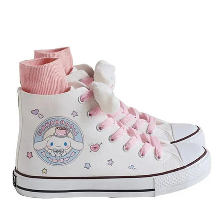 Cinnamoroll Canvas Shoes Kawaii Sanrio Cartoon Student High Top Casual Shoes Cute Girl Outdoor - Lusy Store LLC