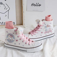 Cinnamoroll Canvas Shoes Kawaii Sanrio Cartoon Student High Top Casual Shoes Cute Girl Outdoor - Lusy Store LLC