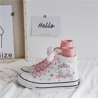 Cinnamoroll Canvas Shoes Kawaii Sanrio Cartoon Student High Top Casual Shoes Cute Girl Outdoor - Lusy Store LLC