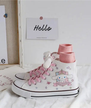 Cinnamoroll Canvas Shoes Kawaii Sanrio Cartoon Student High Top Casual Shoes Cute Girl Outdoor - Lusy Store LLC
