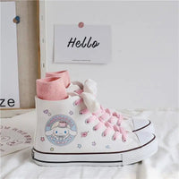 Cinnamoroll Canvas Shoes Kawaii Sanrio Cartoon Student High Top Casual Shoes Cute Girl Outdoor - Lusy Store LLC