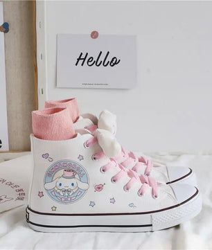 Cinnamoroll Canvas Shoes Kawaii Sanrio Cartoon Student High Top Casual Shoes Cute Girl Outdoor - Lusy Store LLC