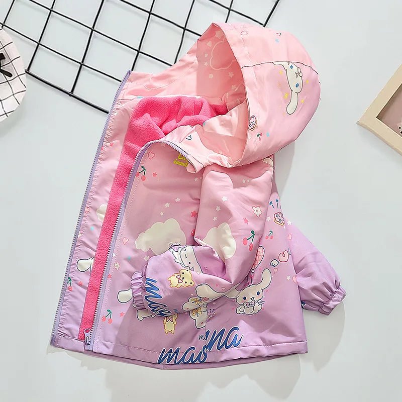 Cinnamoroll Jackets Anime Kawaii Windproof Sportswear Outdoor Baseball Uniform Casual Hooded - Lusy Store LLC