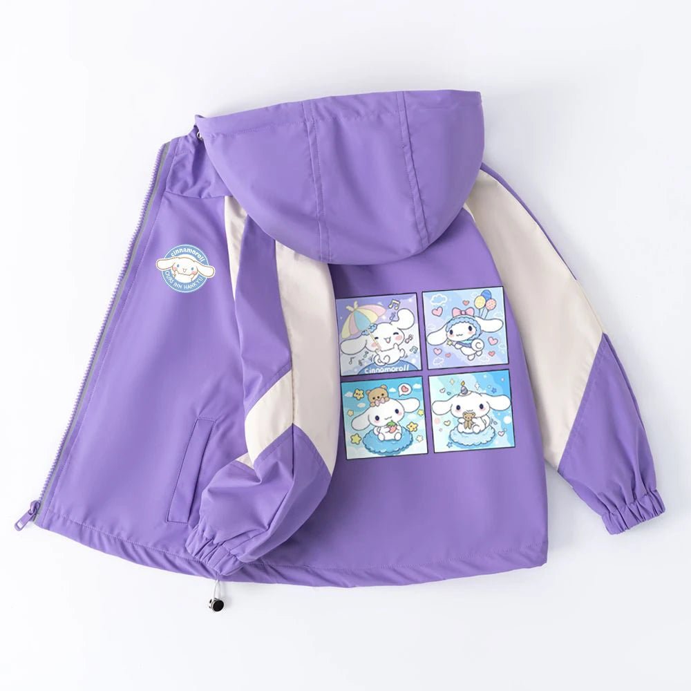 Cinnamoroll Jackets Girls Outdoor Sport Cartoon Anime Wind Breaker Zipper Jacket Spring Autumn Coat Clothes - Lusy Store LLC