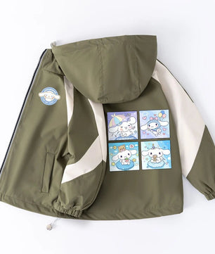 Cinnamoroll Jackets Girls Outdoor Sport Cartoon Anime Wind Breaker Zipper Jacket Spring Autumn Coat Clothes - Lusy Store LLC