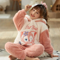 Cinnamoroll Pajama Kuromi Kawaii My Melody Cartoon Plus Velvet Thicken Hooded Tracksuit Girl Festival Gift - Lusy Store LLC