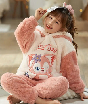 Cinnamoroll Pajama Kuromi Kawaii My Melody Cartoon Plus Velvet Thicken Hooded Tracksuit Girl Festival Gift - Lusy Store LLC