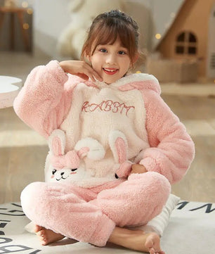 Cinnamoroll Pajama Kuromi Kawaii My Melody Cartoon Plus Velvet Thicken Hooded Tracksuit Girl Festival Gift - Lusy Store LLC