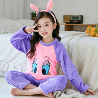 Cinnamoroll Pajamas Set Thicken Children Sanrio Kuromi Hello Kitty Boy Girl Flannel Fleece - Lusy Store LLC