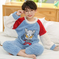 Cinnamoroll Pajamas Set Thicken Children Sanrio Kuromi Hello Kitty Boy Girl Flannel Fleece - Lusy Store LLC