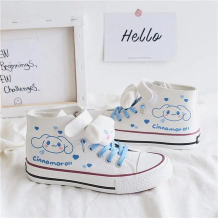 Cinnamoroll Shoes Canvas Anime Cute Students Outdoors Leisure Movement Comfortable White Shoe - Lusy Store LLC