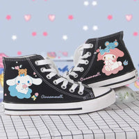Cinnamoroll Shoes Canvas Kawaii Korean Student Cartoon High-Top Casual Shoes Cute Girls Flat Shoes - Lusy Store LLC