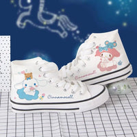 Cinnamoroll Shoes Canvas Kawaii Korean Student Cartoon High-Top Casual Shoes Cute Girls Flat Shoes - Lusy Store LLC