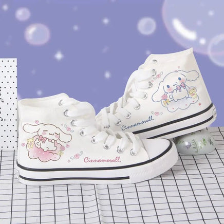 Cinnamoroll Shoes Canvas Kawaii Korean Student Cartoon High-Top Casual Shoes Cute Girls Flat Shoes - Lusy Store LLC