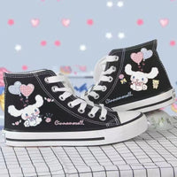 Cinnamoroll Shoes Canvas Kawaii Korean Student Cartoon High-Top Casual Shoes Cute Girls Flat Shoes - Lusy Store LLC