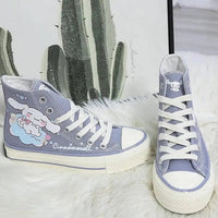 Cinnamoroll Shoes Kuromi Anime Cartoon Cute High-Top Canvas Shoes Schoolgirls Girl Gift - Lusy Store LLC