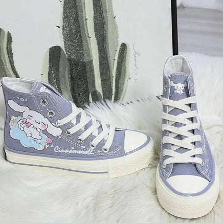 Cinnamoroll Shoes Kuromi Anime Cartoon Cute High-Top Canvas Shoes Schoolgirls Girl Gift - Lusy Store LLC