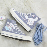 Cinnamoroll Shoes Kuromi Anime Cartoon Cute High-Top Canvas Shoes Schoolgirls Girl Gift - Lusy Store LLC