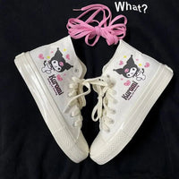 Cinnamoroll Shoes Kuromi Anime Cartoon Cute High-Top Canvas Shoes Schoolgirls Girl Gift - Lusy Store LLC