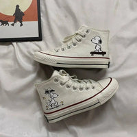 Cinnamoroll Shoes Kuromi Anime Cartoon Cute High-Top Canvas Shoes Schoolgirls Girl Gift - Lusy Store LLC